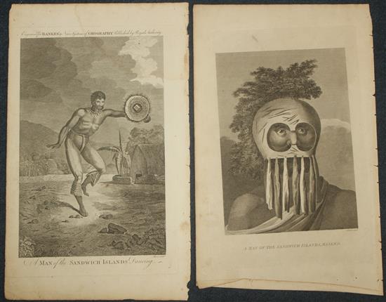 Bankess New System of Geography Ethnographical studies of figures from the South Sea Islands and one of Egypt, overall 15.5 x 9.5in.,